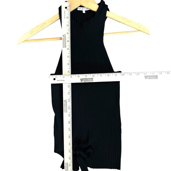 Helmut Lang Womens Black Ribbed High Neck Soft Stretchy Side Tie Tank Top Medium - Picture 6 of 8
